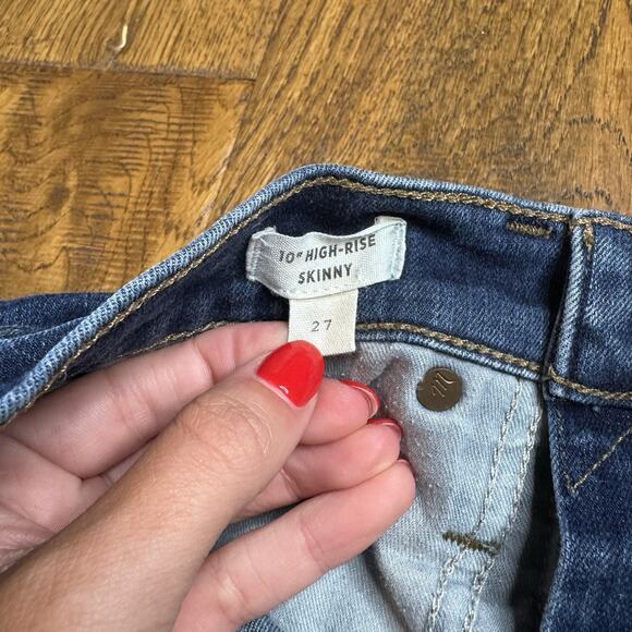 Madewell Jeans 10" High-Rise Skinny Womens Size 27 Dark Wash Stretch Denim - Picture 7 of 8